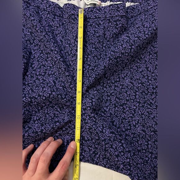 NWOT Isaac Mizrahi Live Purple Floral pant Size 28W petite (24 in inseam) - Picture 5 of 10